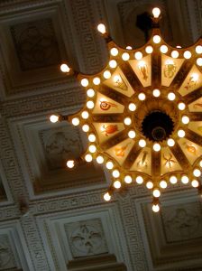 Just by swapping in LED bulbs to the Shedd's massive foyer chandeliers, the institution is saving $7,000 more a year in energy costs. Photo: Kristin Resurreccion/Flickr